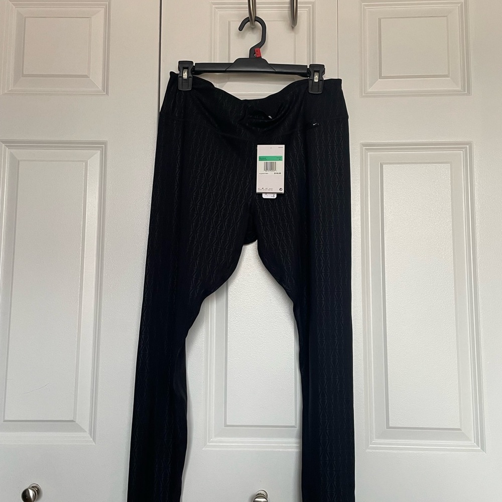 Black Nike Swoosh Patterned Leggings